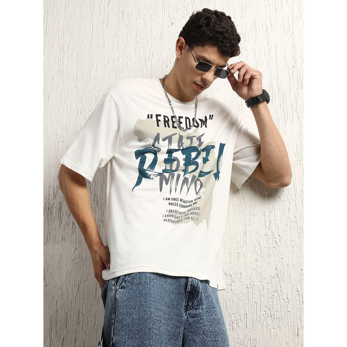تيشيرت فضفاض مطبع بطبعة جرافيك هابر هولم × ستايلي-men-clothing-tshirtsandpolos-tshirts-image-1