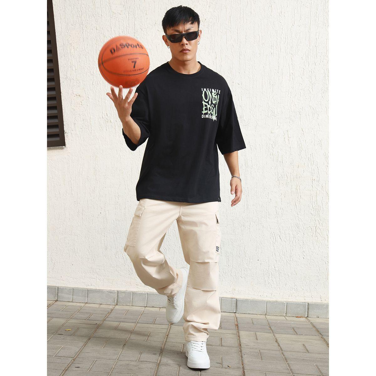 تيشيرت فضفاض مطبع بطبعة جرافيك هابر هولم × ستايلي-men-clothing-tshirtsandpolos-tshirts-image-4