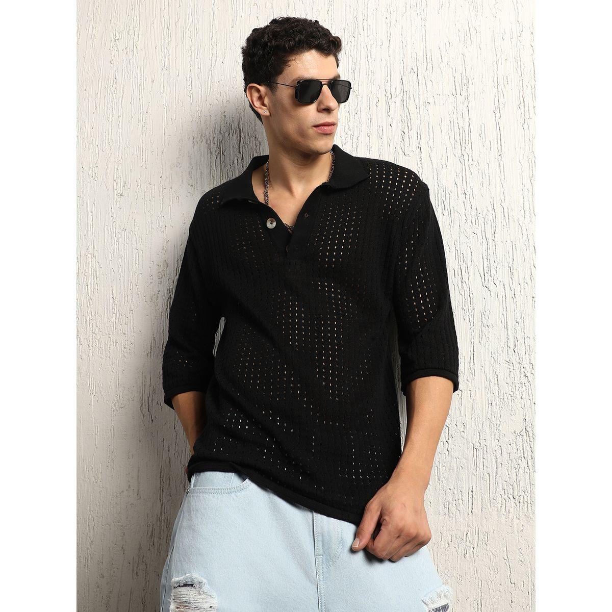 Hubberholme X Styli  Eyelet Design Oversized  Knit Polo-men-clothing-tshirtsandpolos-tshirts-image-1