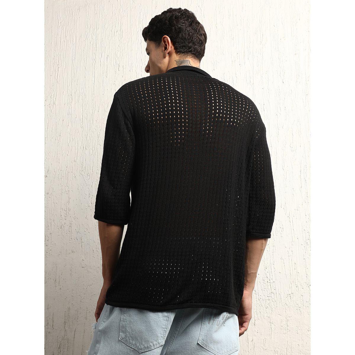 Hubberholme X Styli  Eyelet Design Oversized  Knit Polo-men-clothing-tshirtsandpolos-tshirts-image-2