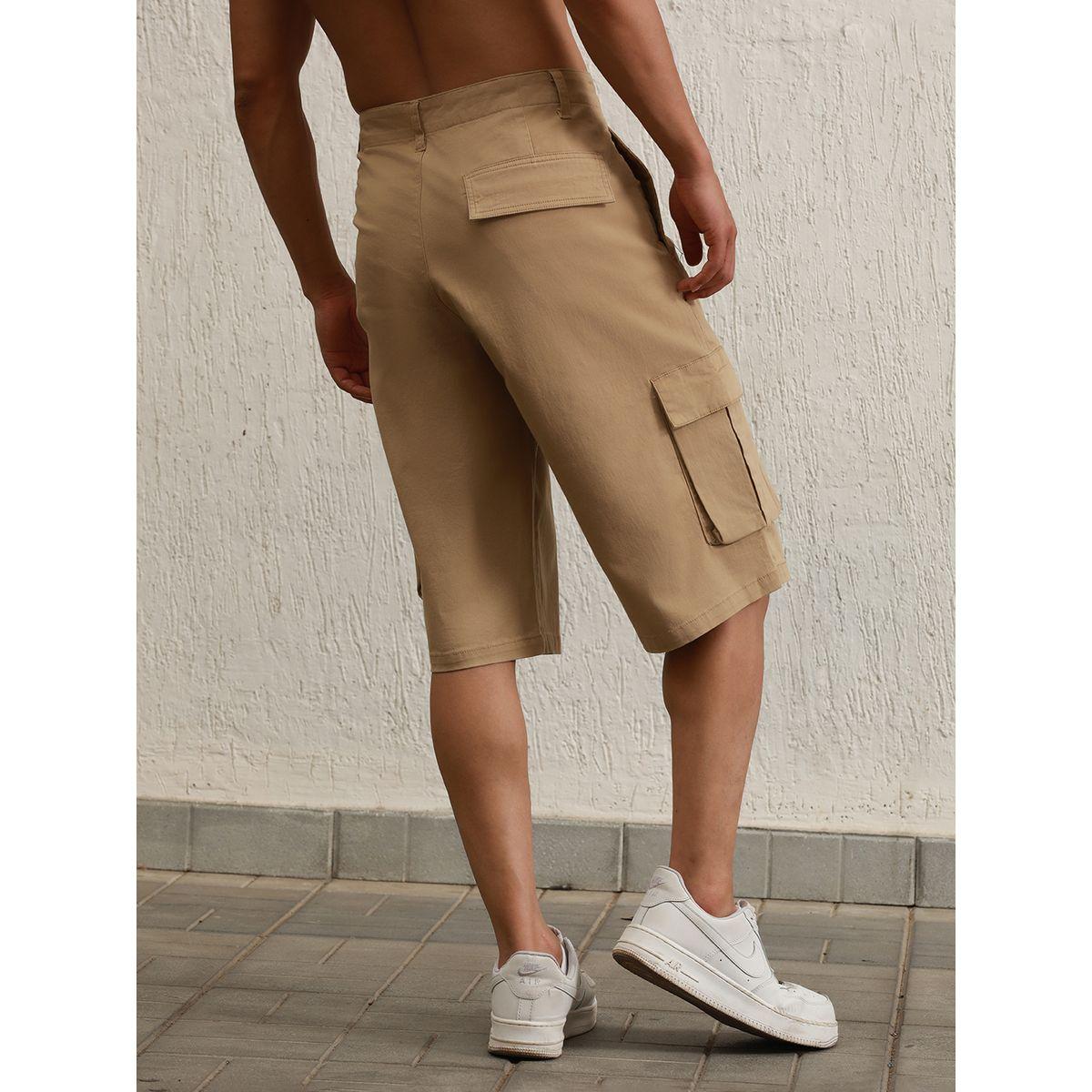 Hubberholme X Styli  Solid Cargo Shorts with Belt Loops-men-clothing-bottoms-shorts-image-2