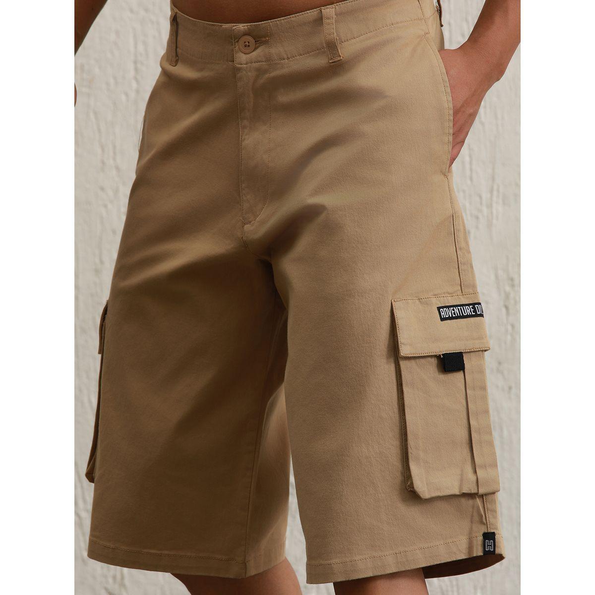Hubberholme X Styli  Solid Cargo Shorts with Belt Loops-men-clothing-bottoms-shorts-image-3
