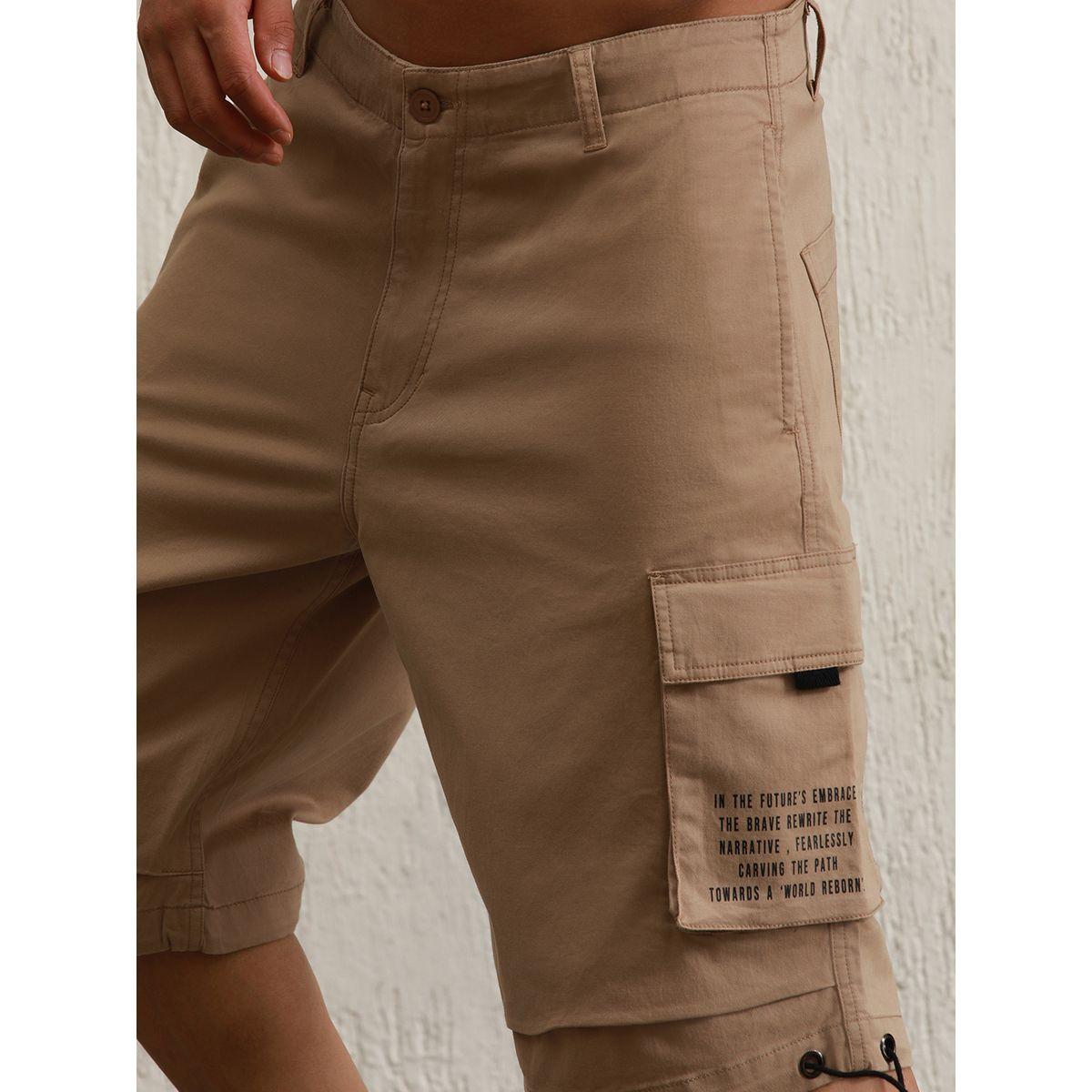 شورت كارجو بجيب مطبوع مع اربطة هابر هولم × ستايلي-men-clothing-bottoms-shorts-image-3