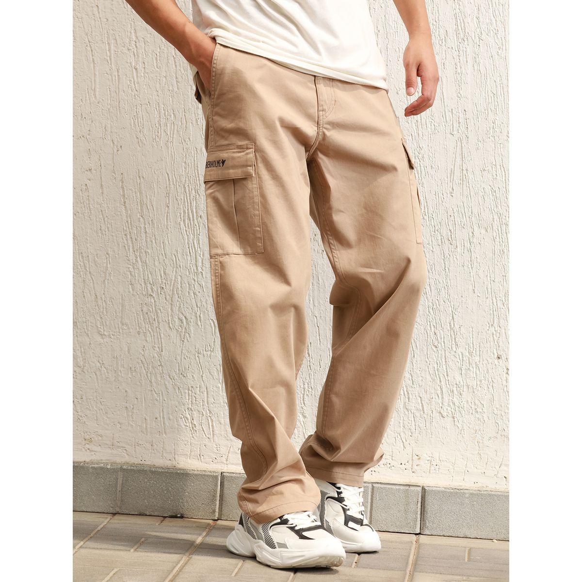 بنطال هوبرهولم بجيوب كارجو وفتحات حزام هابر هولم × ستايلي-men-clothing-bottoms-trousersandchinos-trousers-image-1