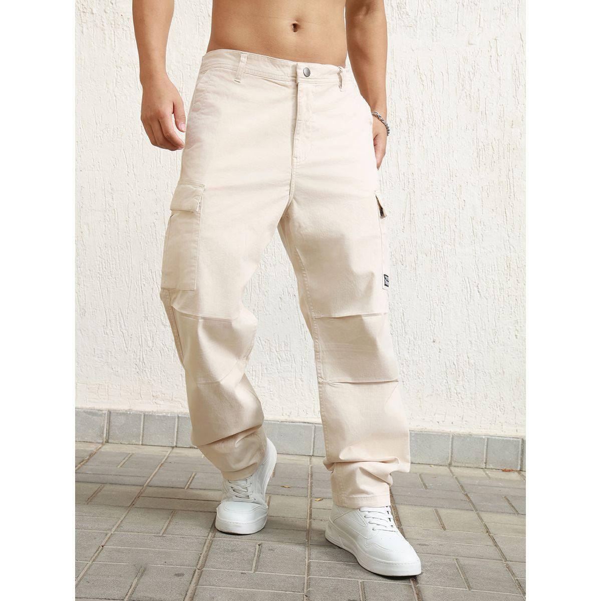 بنطال كارجو بقصة مريحة وخصر متوسط هابر هولم × ستايلي-men-clothing-bottoms-trousersandchinos-trousers-image-1