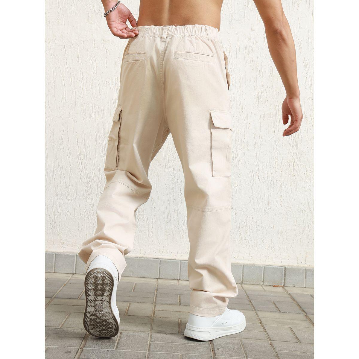 بنطال كارجو بقصة مريحة وخصر متوسط هابر هولم × ستايلي-men-clothing-bottoms-trousersandchinos-trousers-image-2