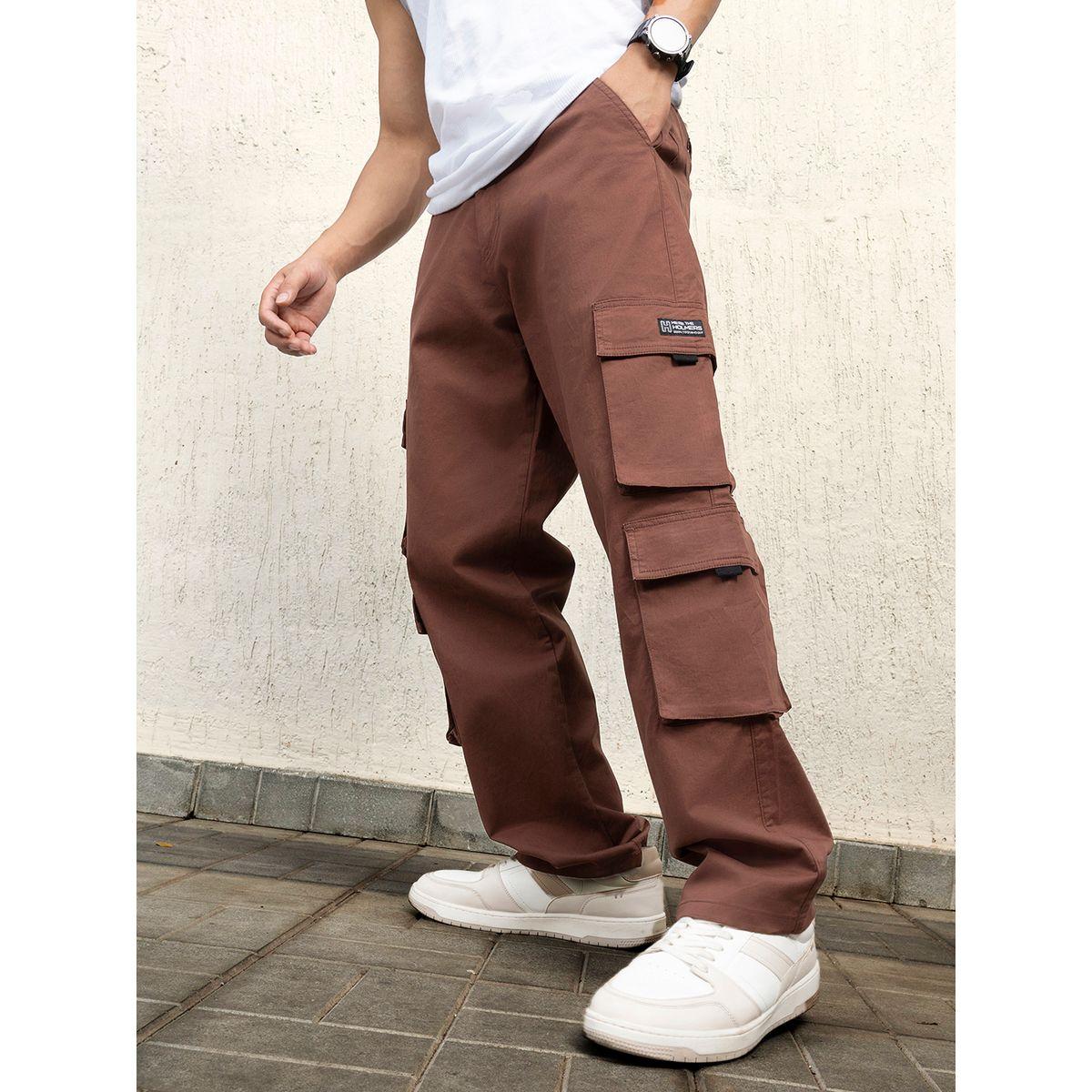 بنطال كارجو بقصة واسعة وخصر متوسط هابر هولم × ستايلي-men-clothing-bottoms-trousersandchinos-trousers-image-1