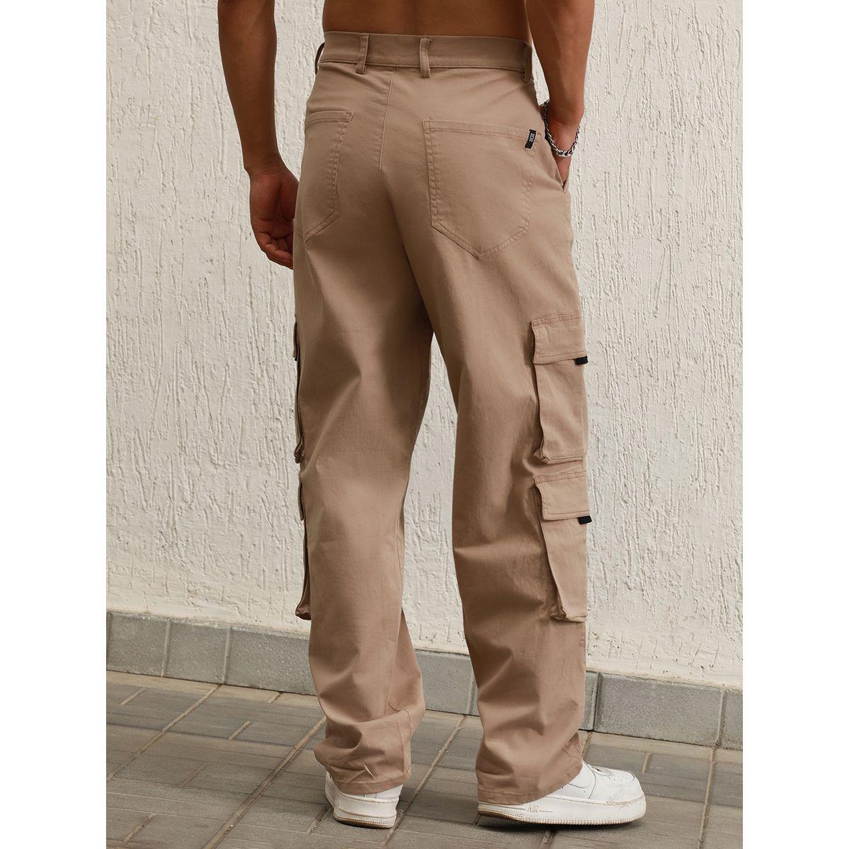 بنطال بجيوب كارجو مع قصة مستقيمة هابر هولم × ستايلي-men-clothing-bottoms-trousersandchinos-trousers-image-2
