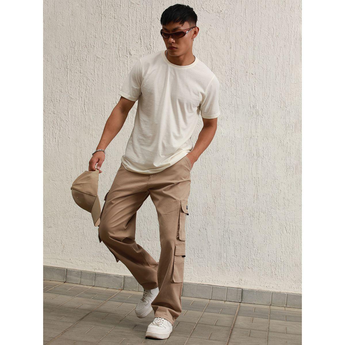 بنطال بجيوب كارجو مع قصة مستقيمة هابر هولم × ستايلي-men-clothing-bottoms-trousersandchinos-trousers-image-5