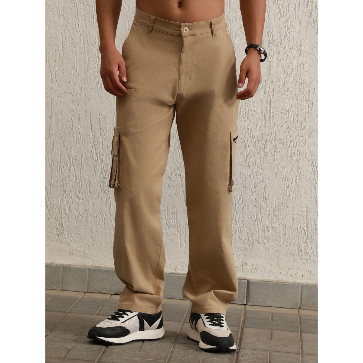 بنطال كارجو بقصة مريحة وجيب بسحَّاب غلق هابر هولم × ستايلي-men-clothing-bottoms-trousersandchinos-trousers-image-1