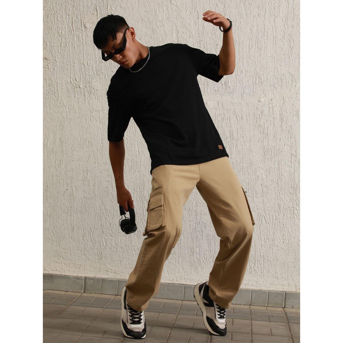 بنطال كارجو بقصة مريحة وجيب بسحَّاب غلق هابر هولم × ستايلي-men-clothing-bottoms-trousersandchinos-trousers-image-4