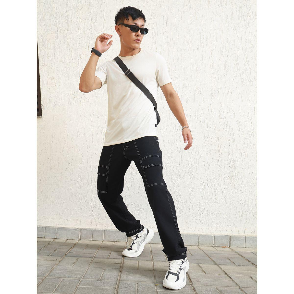 بنطال كارجو بقصة مريحة وتفاصيل مدروزة هابر هولم × ستايلي-men-clothing-bottoms-trousersandchinos-trousers-image-5