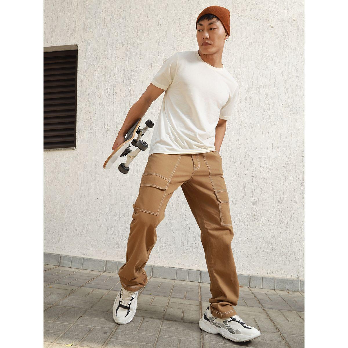 بنطال كارجو بقصة مريحة وتفاصيل مدروزة هابر هولم × ستايلي-men-clothing-bottoms-trousersandchinos-trousers-image-5