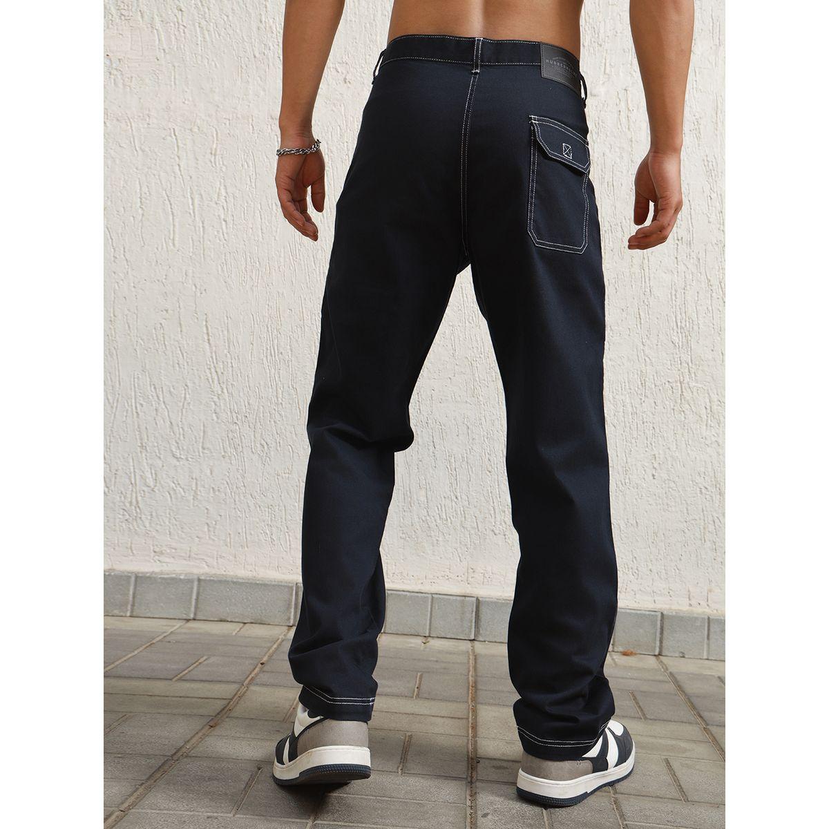 بنطال كارجو بقصة مريحة وتفاصيل مدروزة هابر هولم × ستايلي-men-clothing-bottoms-trousersandchinos-trousers-image-2