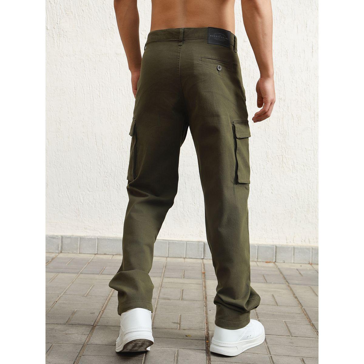 بنطال كارجو سادة بقصة مستقيمة هابر هولم × ستايلي-men-clothing-bottoms-trousersandchinos-trousers-image-2
