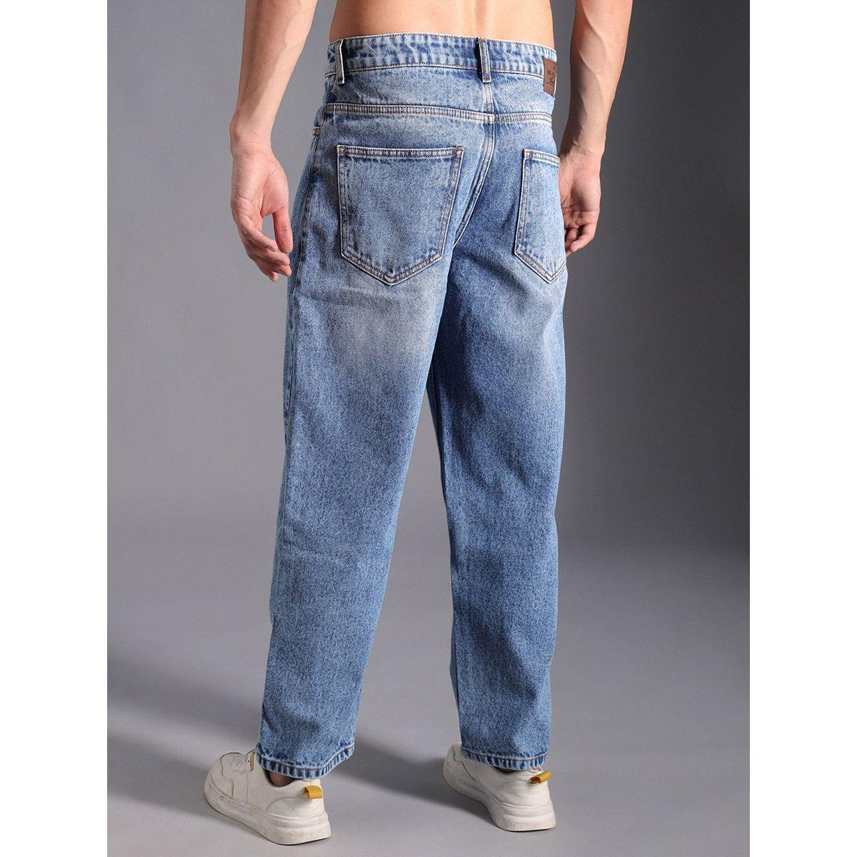 جينز قطن بقصة مريحة وتفاصيل لون باهت هاي ستار × ستايلي-men-clothing-bottoms-jeans-image-2