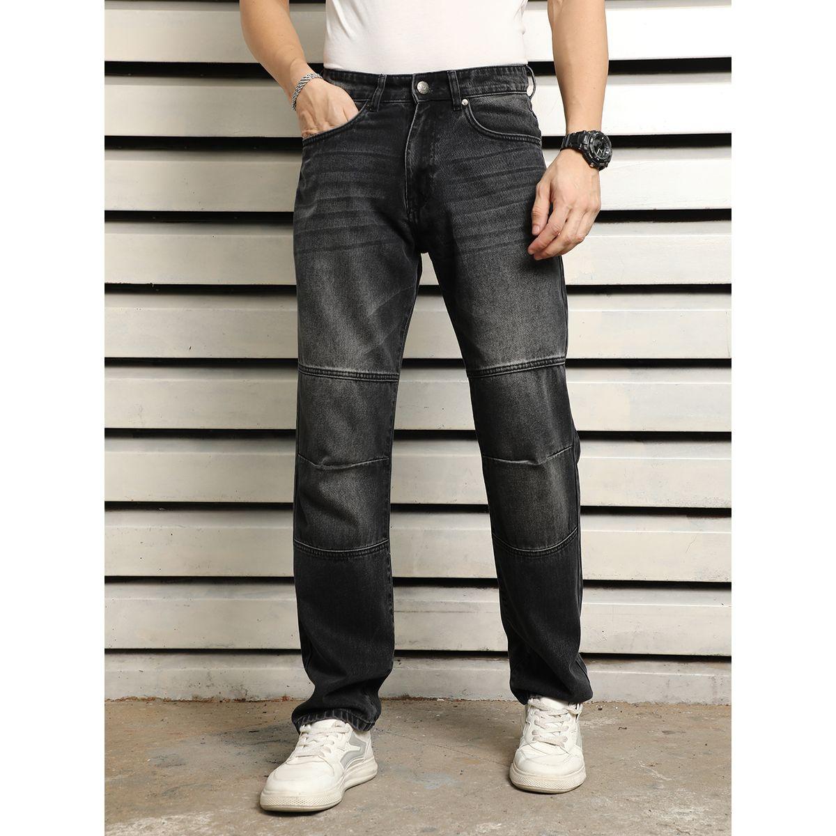جينز بقصة مستقيمة وخصر متوسط هاي ستار × ستايلي-men-clothing-bottoms-jeans-image-1