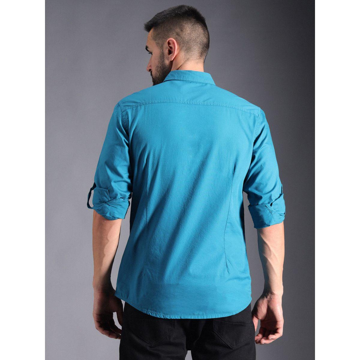 قميص كاجوال سادة مع أكمام ملفوفة-men-clothing-shirts-image-2