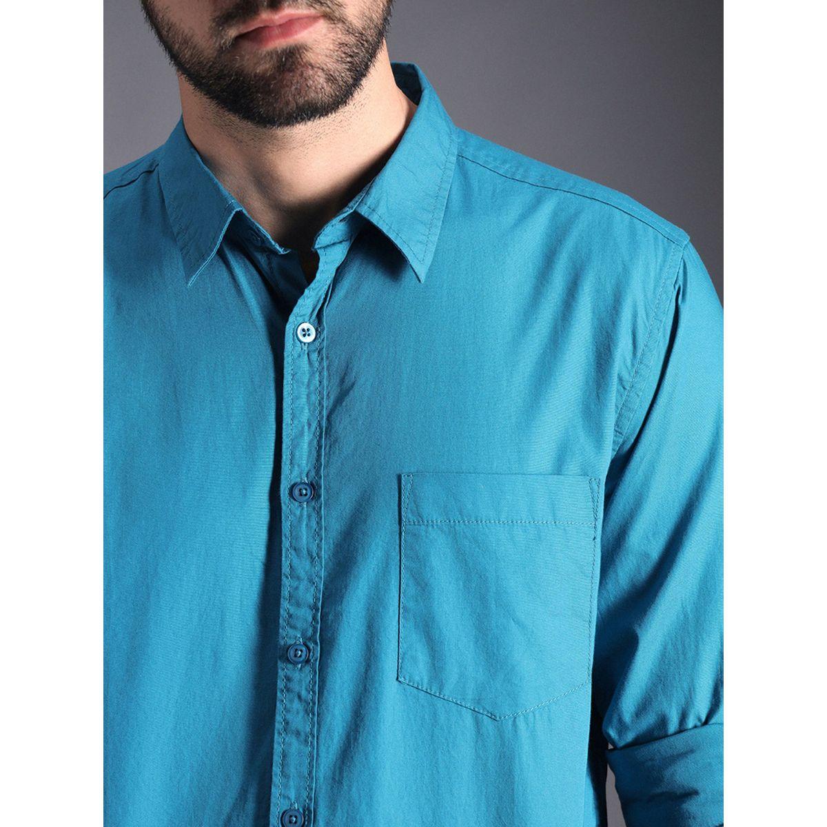 High Star Solid Roll-Up Sleeves Casual Shirt-men-clothing-shirts-image-3