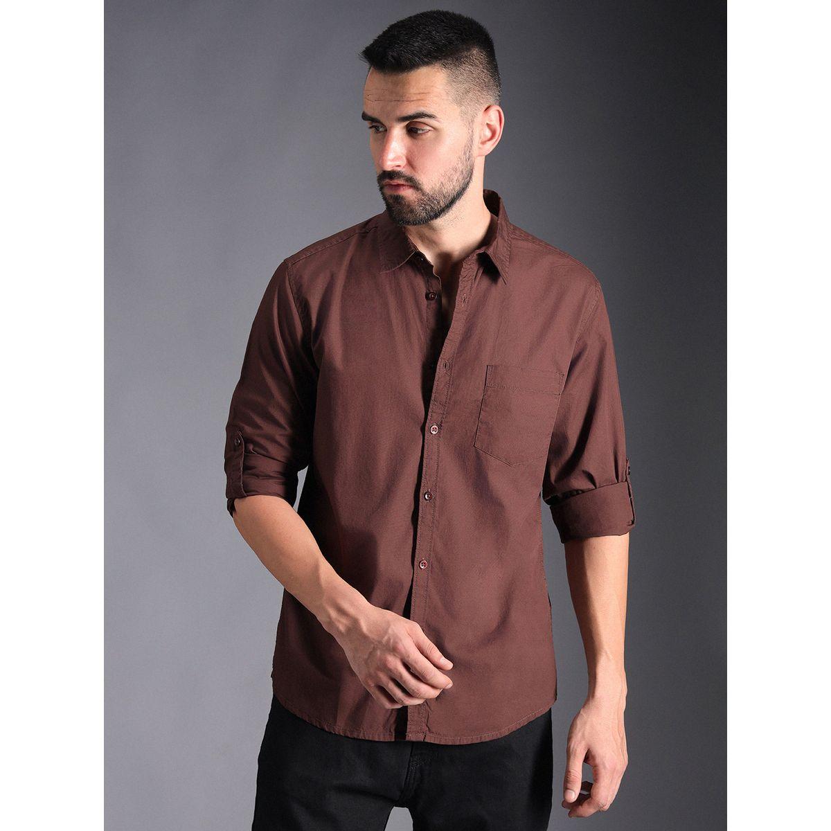 قميص كلاسيك كاجوال باكمام مطوية هاي ستار × ستايلي-men-clothing-shirts-image-1
