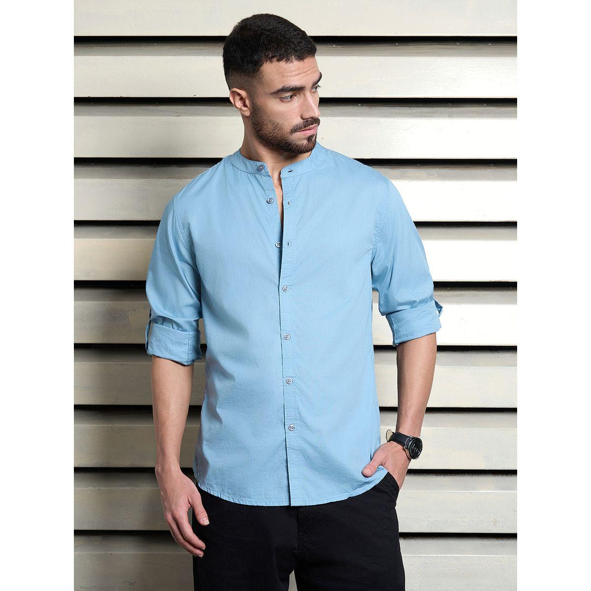 High Star X Styli  Regular Fit Mandarin Collar Casual Shirt-men-clothing-shirts-image-1