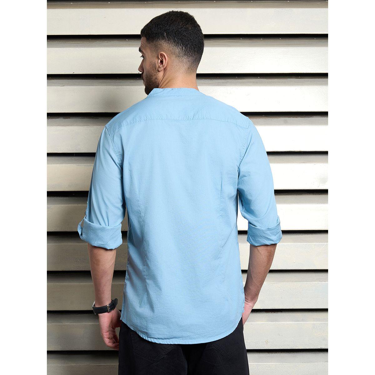 High Star X Styli  Regular Fit Mandarin Collar Casual Shirt-men-clothing-shirts-image-2
