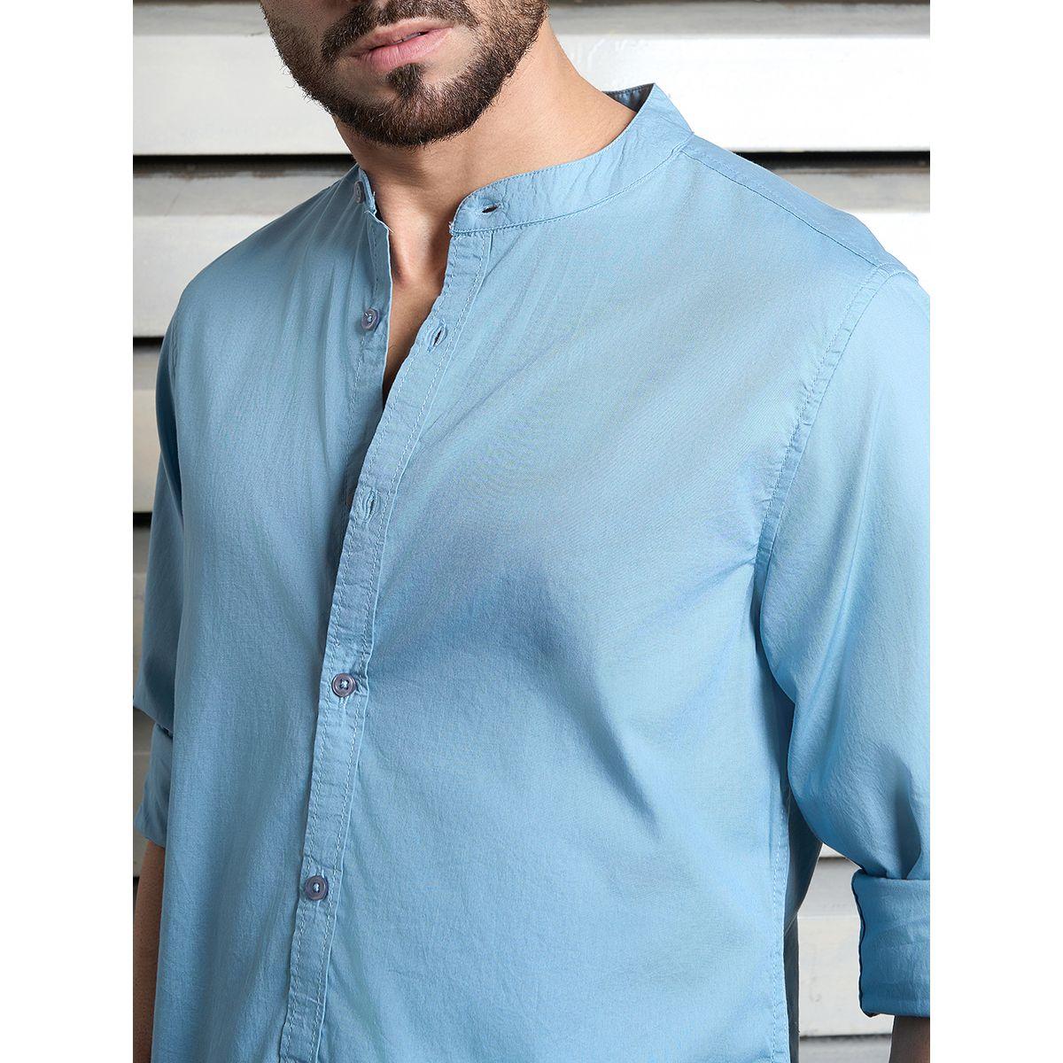 High Star X Styli  Regular Fit Mandarin Collar Casual Shirt-men-clothing-shirts-image-3