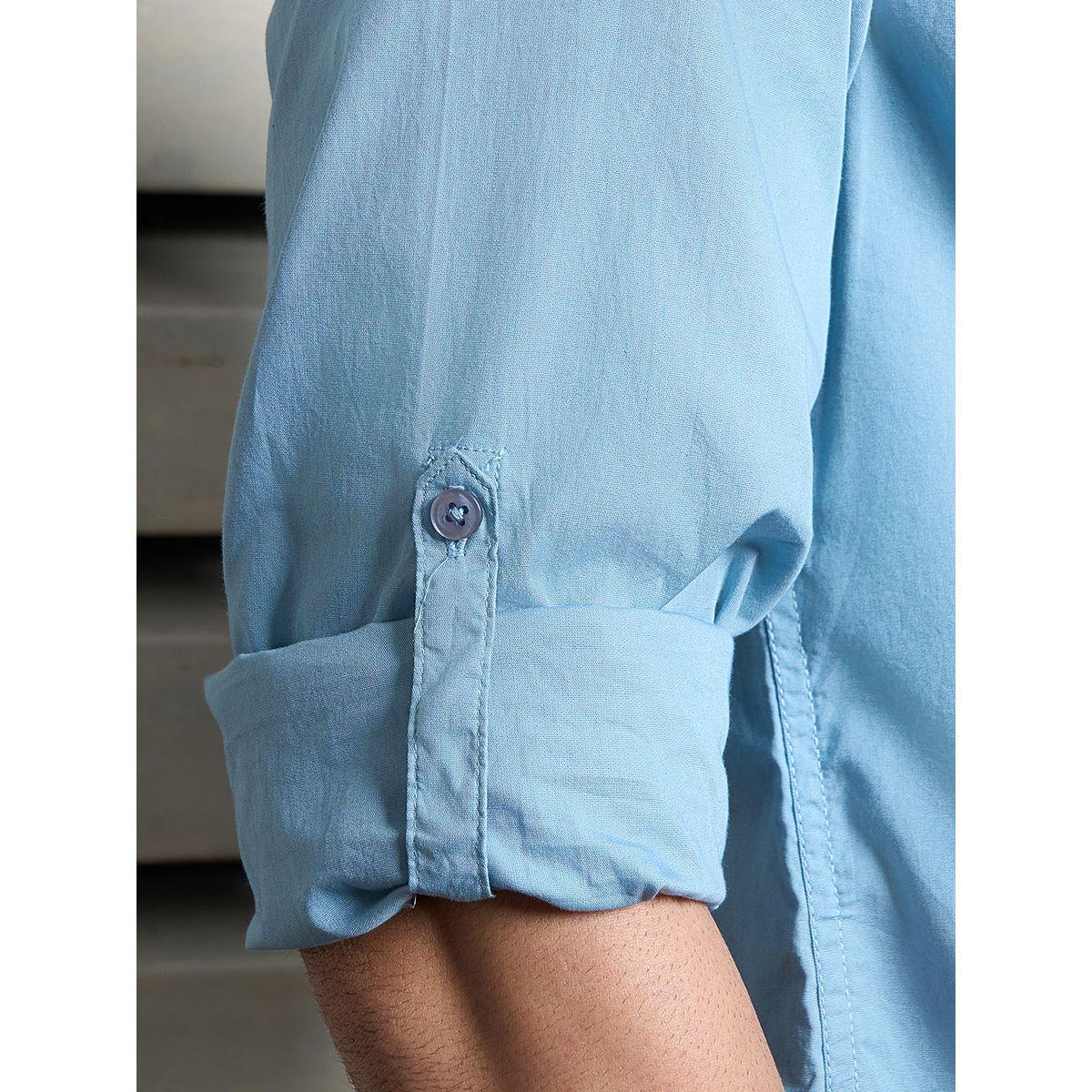 High Star X Styli  Regular Fit Mandarin Collar Casual Shirt-men-clothing-shirts-image-4