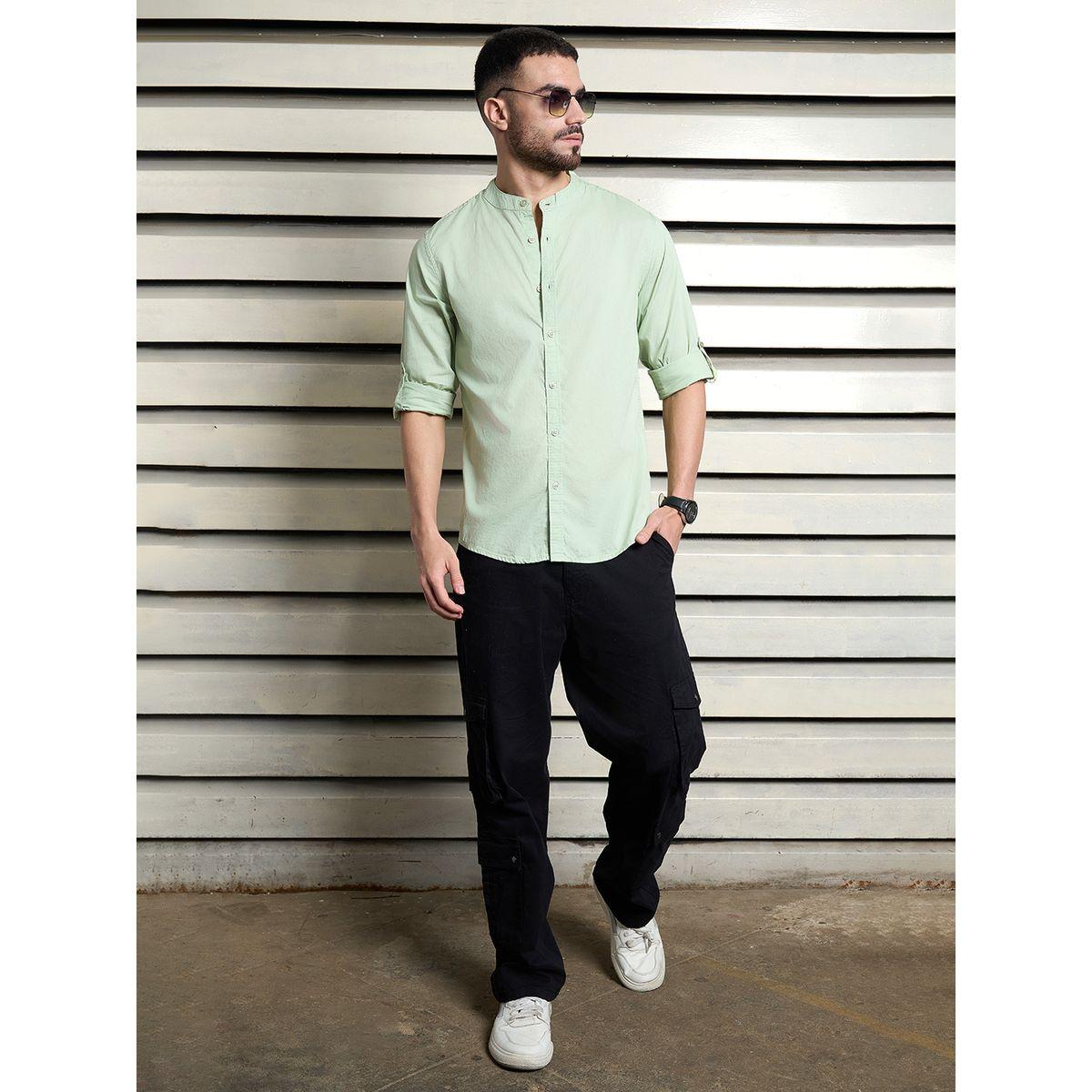 High Star X Styli  Regular Fit Mandarin Collar Casual Shirt-men-clothing-shirts-image-5