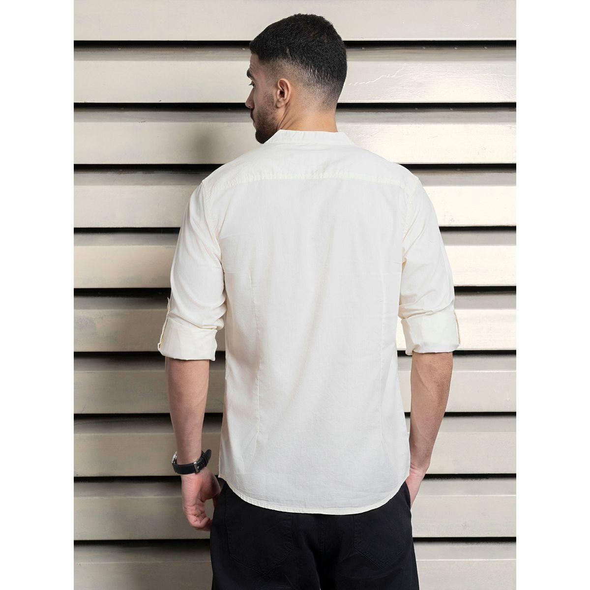 High Star X Styli  Solid Mandarin Collar Casual Shirt-men-clothing-shirts-image-2