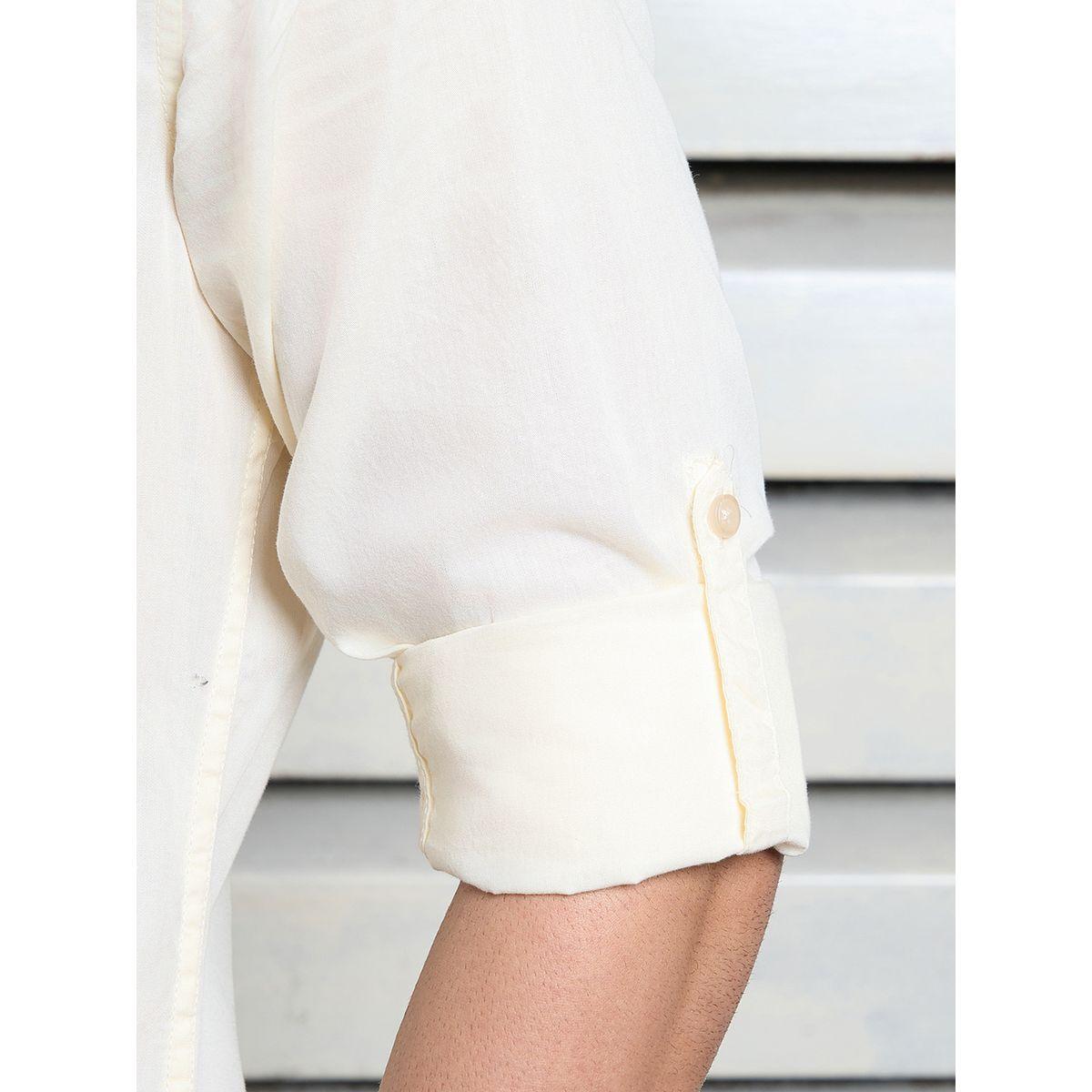 قميص كاجوال سادة بياقة ماندارين هاي ستار × ستايلي-men-clothing-shirts-image-4