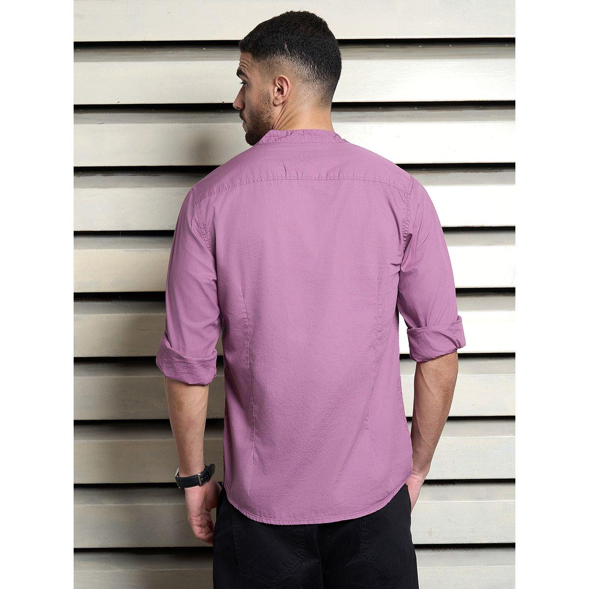 High Star X Styli  Solid Mandarin Collar Casual Shirt-men-clothing-shirts-image-2