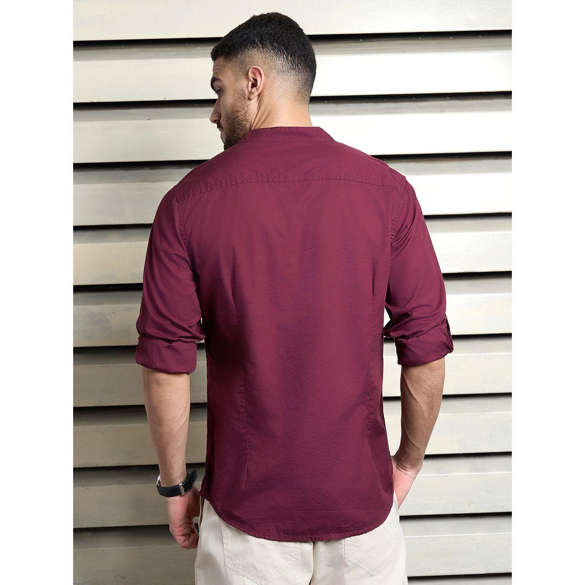 قميص بقصة مريحة وياقة ماندارين هاي ستار × ستايلي-men-clothing-shirts-image-2