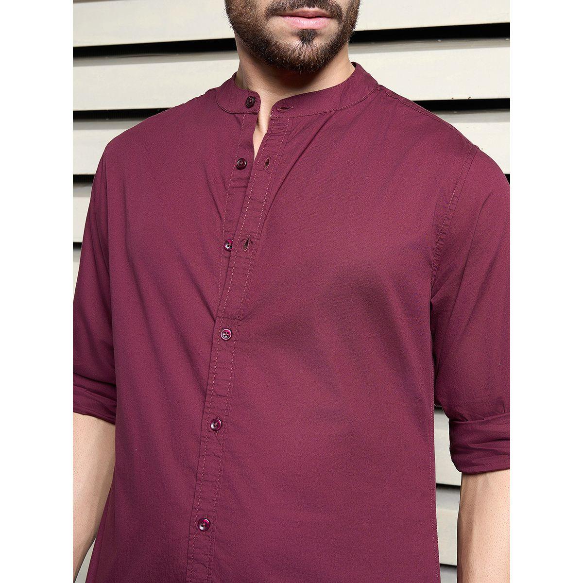 قميص بقصة مريحة وياقة ماندارين هاي ستار × ستايلي-men-clothing-shirts-image-3