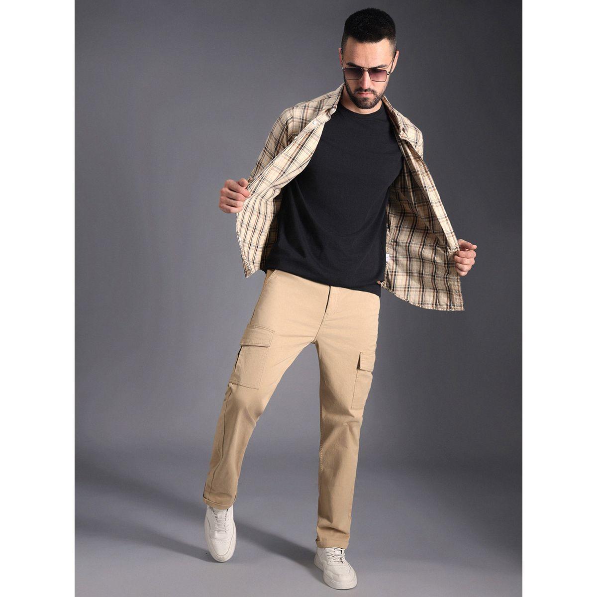 بنطال كارجو بقصة مستقيمة مع خصر متوسط هاي ستار × ستايلي-men-clothing-bottoms-trousersandchinos-trousers-image-4