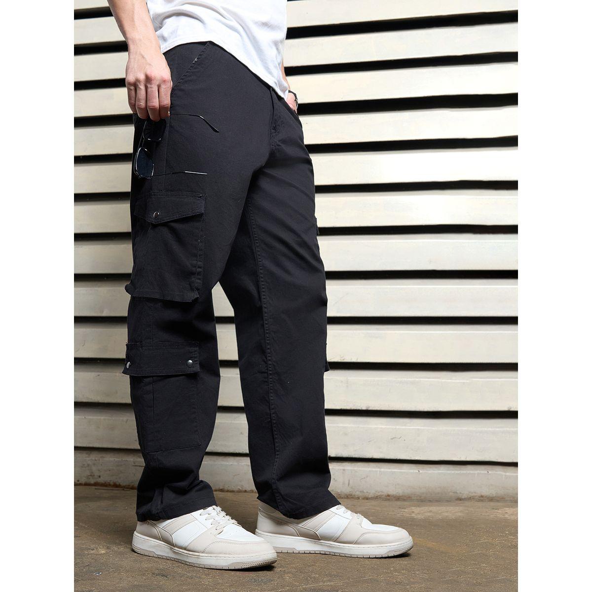 High Star X Styli  Solid Loose Fit Mid Rise Cargo Pants-men-clothing-bottoms-trousersandchinos-trousers-image-1