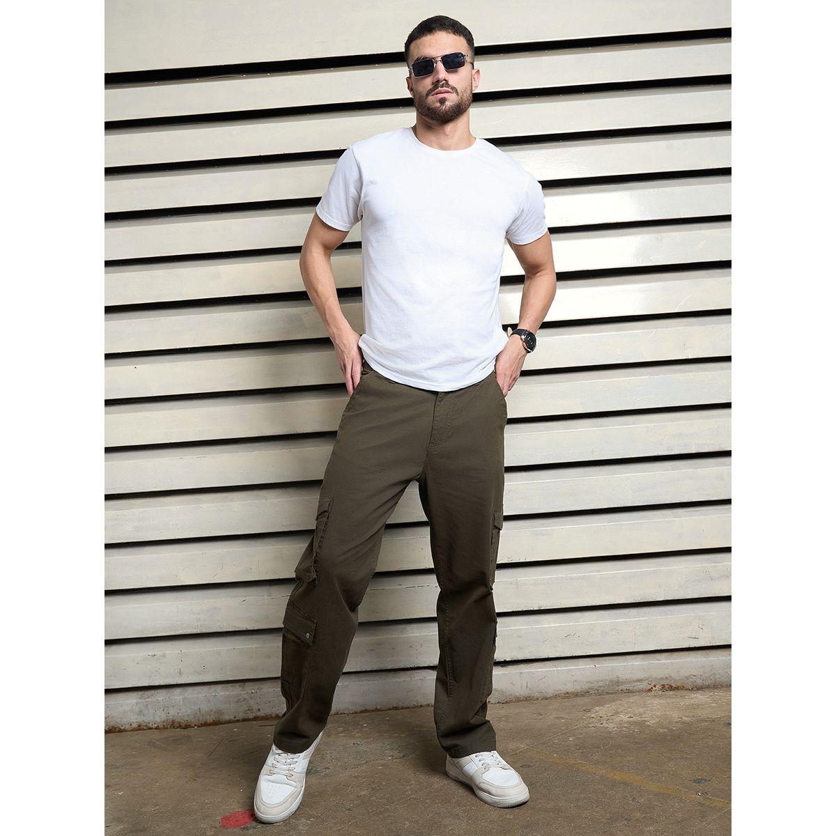 بنطال كارجو سادة بقصة واسعة وخصر متوسط هاي ستار × ستايلي-men-clothing-bottoms-trousersandchinos-trousers-image-4