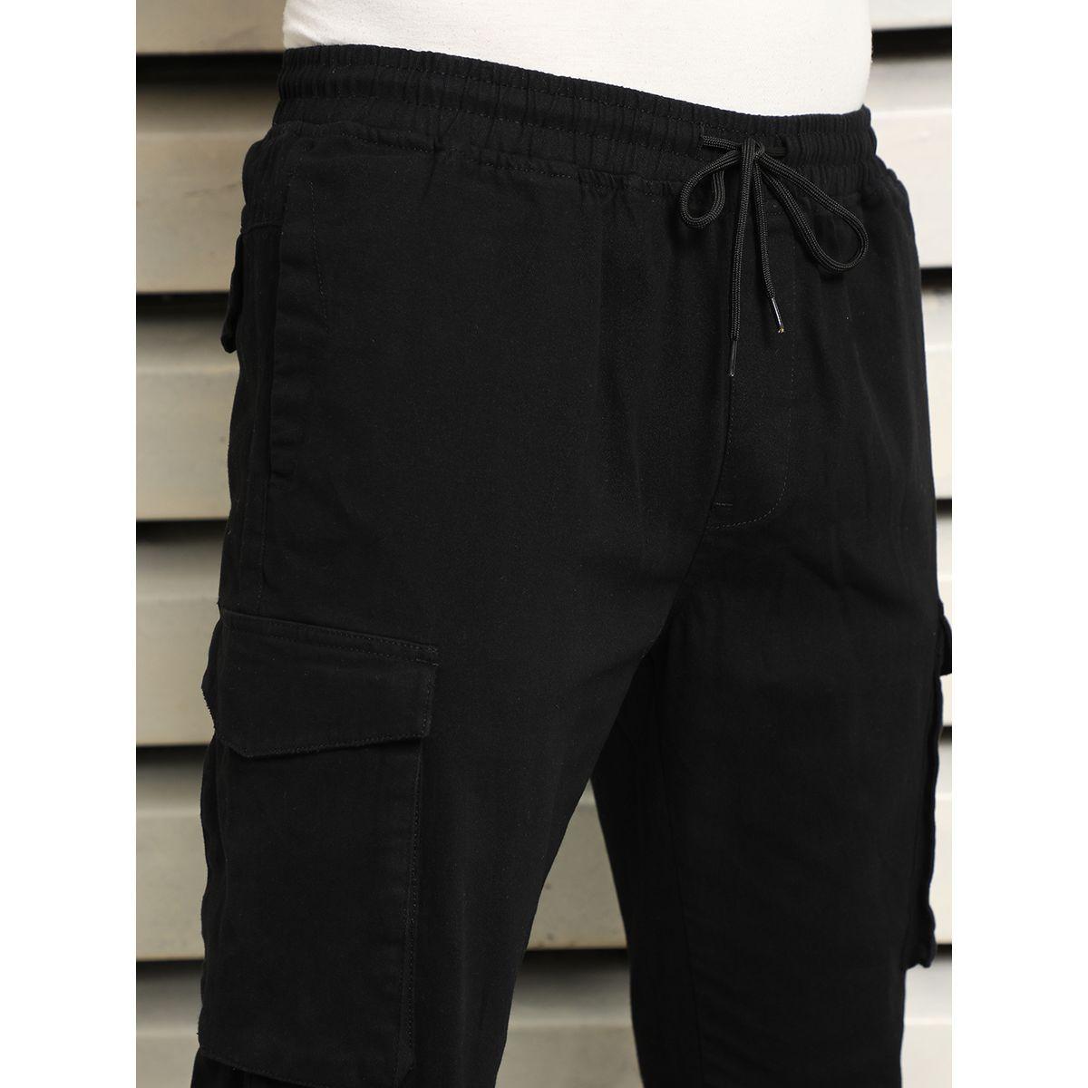 High Star X Styli  Solid Slim Fit Cargo Trousers with Drawstring-men-clothing-bottoms-trousersandchinos-trousers-image-3