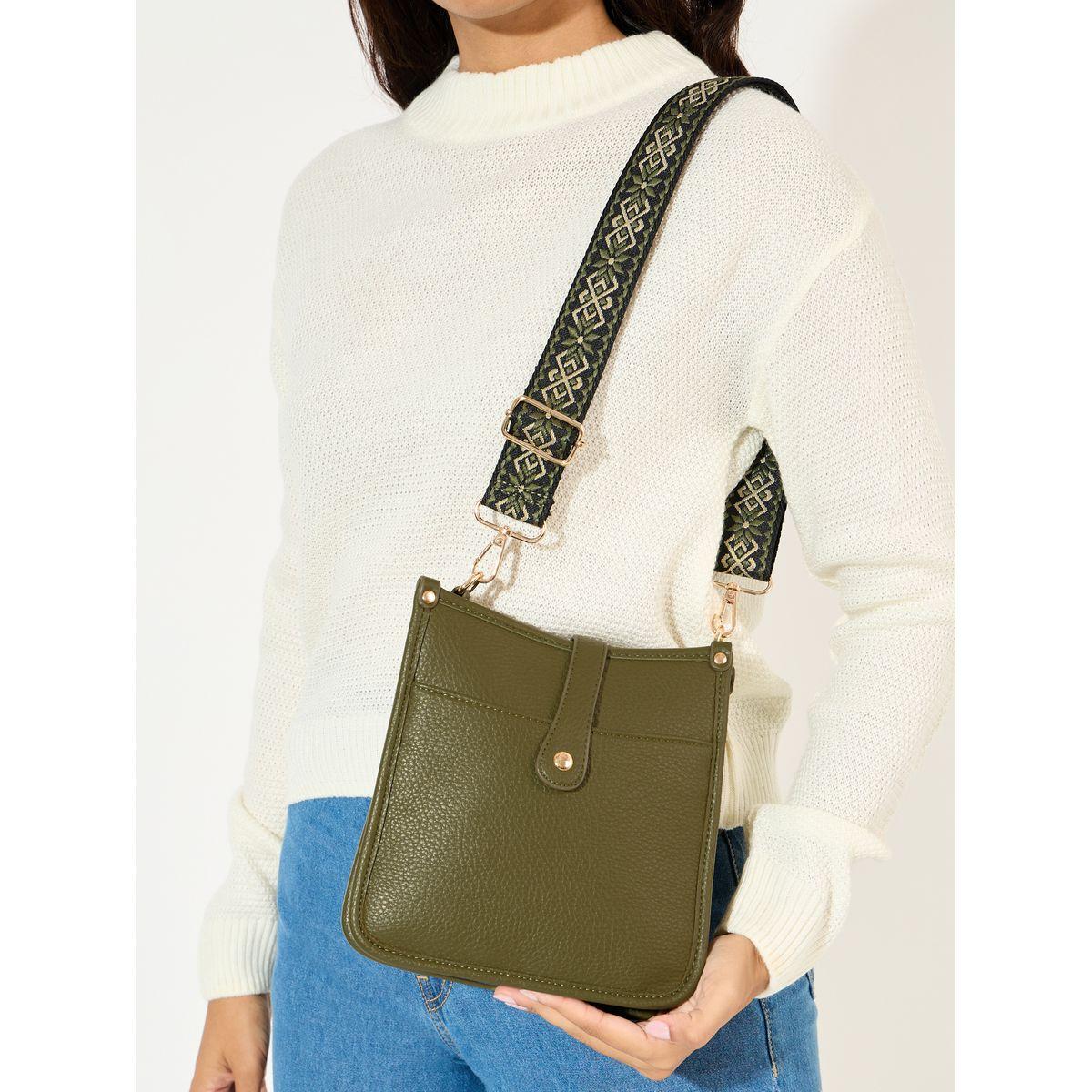 Styli Solid Bag with Printed Adjustable Strap-women-bagsandwallets-handbags-image-2