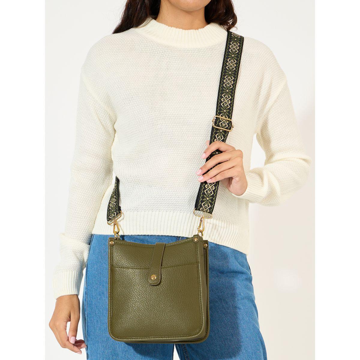 Styli Solid Bag with Printed Adjustable Strap-women-bagsandwallets-handbags-image-3