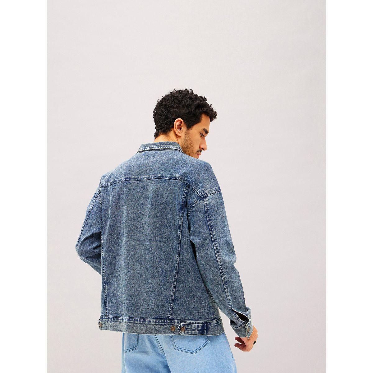 جاكيت دنيم بتفاصيل مشطوفة وقصة مريحة ماسكلن ساسافراس × ستايلي-men-clothing-jacketsandblazers-jackets-image-5