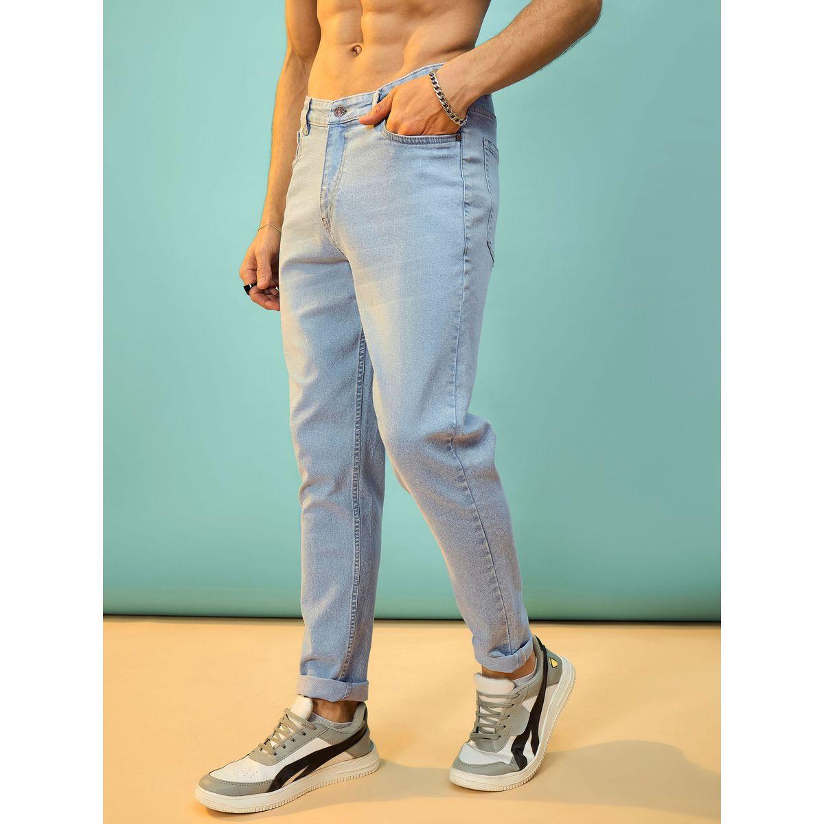 جينز بتفاصيل مشطوفة وقصة سليم فت ماسكلن ساسافراس × ستايلي-men-clothing-bottoms-jeans-image-3