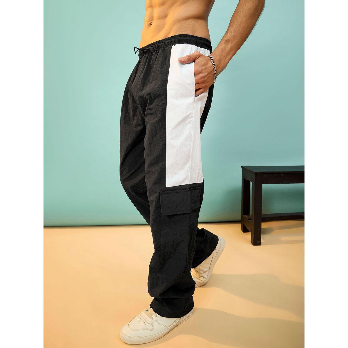 بنطال باراشوت مع جيب بطية وتفاصيل مُتباينة ماسكلن ساسافراس × ستايلي-men-clothing-bottoms-trousersandchinos-trousers-image-1