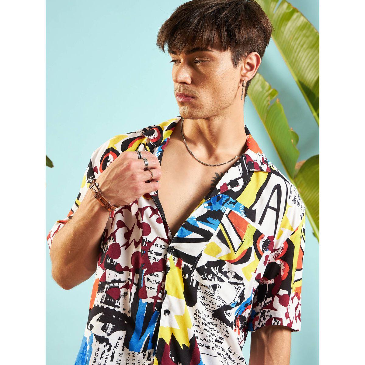 Mascln Sassafras X Styli  Conversational Print Relaxed Fit Shirt & Shorts Co-Ords-men-clothing-coordsets-image-4