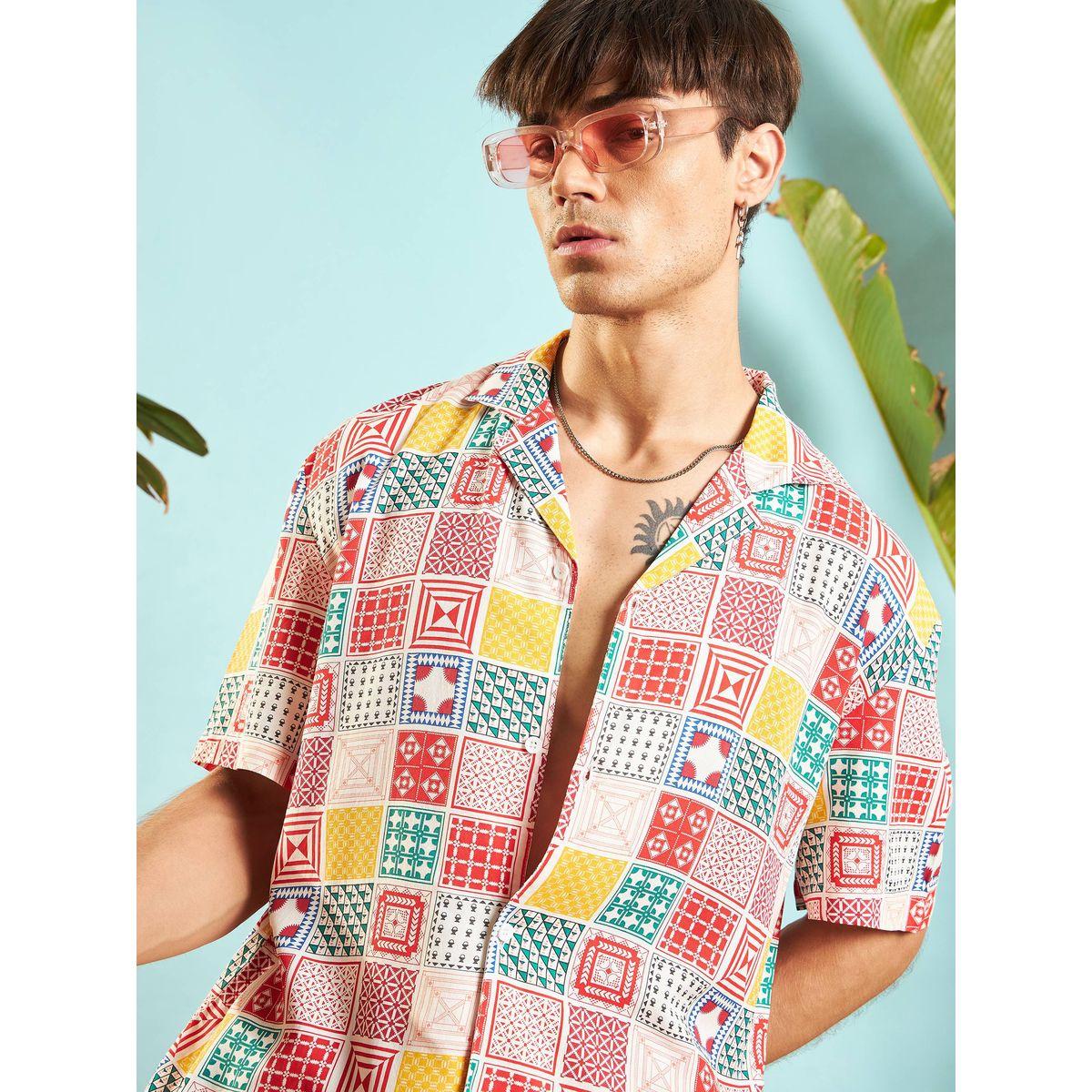 طقم منسق من شورت مع قميص بقصة مريحة ماسكلن ساسافراس × ستايلي-men-clothing-coordsets-image-4