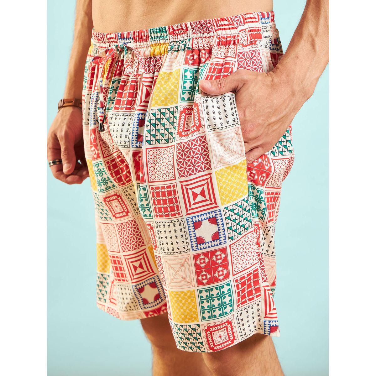 Mascln Sassafras X Styli  Geo Print Relaxed Fit Shirt & Shorts Co-Ords-men-clothing-coordsets-image-5