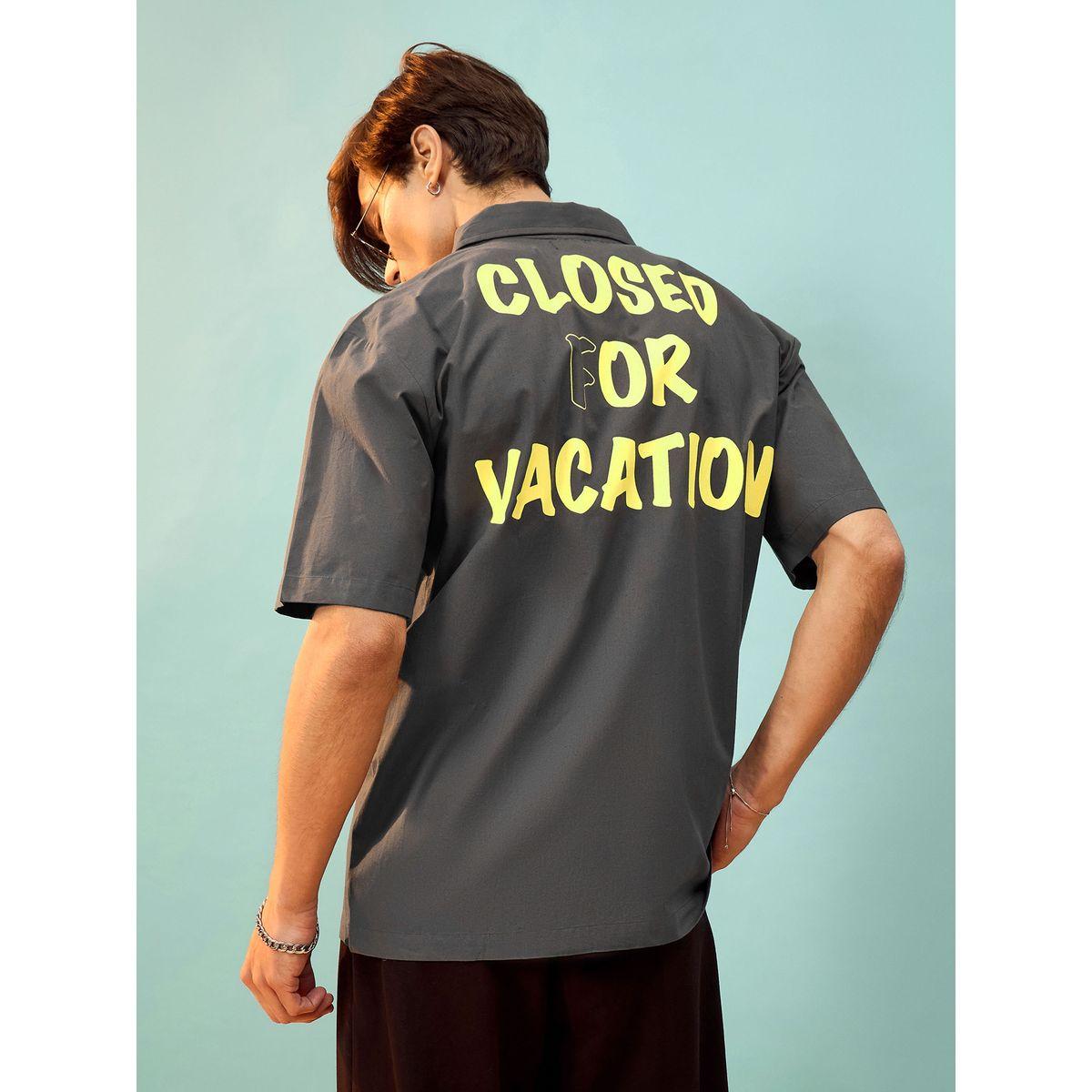 Mascln Sassafras X Styli  Slogan Print Oversized Shirt with Patch Pocket-men-clothing-shirts-image-5