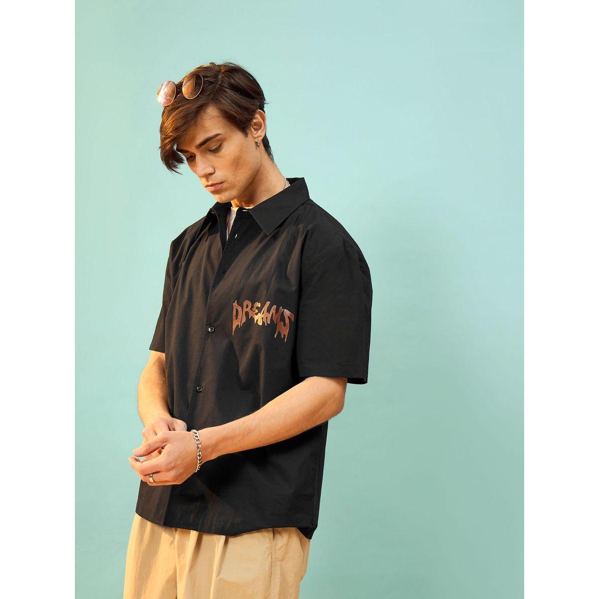 قميص فضفاض مطبع بطبعة جرافيك ماسكلن ساسافراس × ستايلي-men-clothing-shirts-image-3