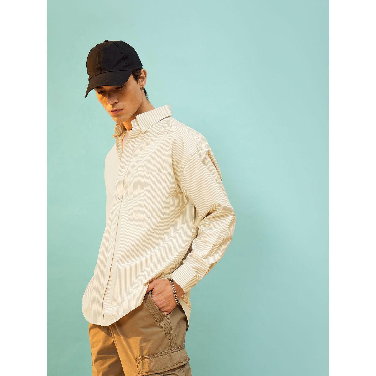 Mascln Sassafras X Styli  Striped Oversized Shirt with Patch Pocket-men-clothing-shirts-image-3