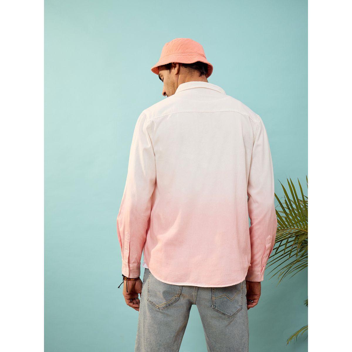 قميص بطبعة تدرج الالوان مع جيب بطية إغلاق ماسكلن ساسافراس × ستايلي-men-clothing-shirts-image-5